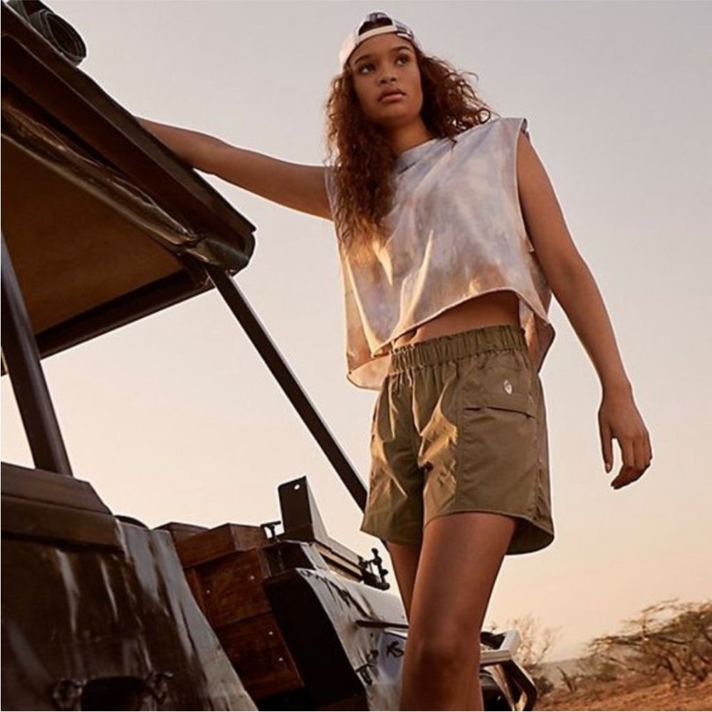 Free People Olive Athletic Shorts